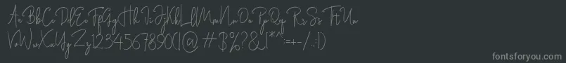 フォントRasendrya – 黒い背景に灰色の文字