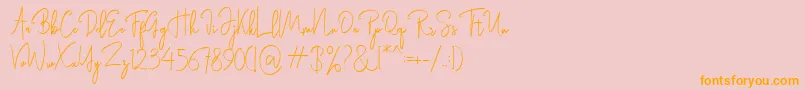 Rasendrya Font – Orange Fonts on Pink Background
