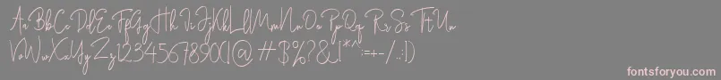 フォントRasendrya – 灰色の背景にピンクのフォント