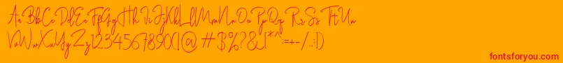 Rasendrya-Schriftart – Rote Schriften auf orangefarbenem Hintergrund