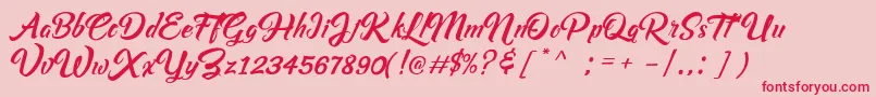 Rashfeng-Schriftart – Rote Schriften auf rosa Hintergrund