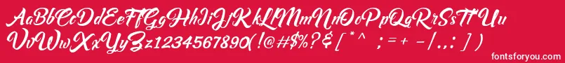 Rashfeng-fontti – valkoiset fontit punaisella taustalla