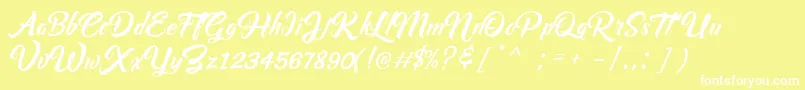 Czcionka Rashfeng – białe czcionki na żółtym tle