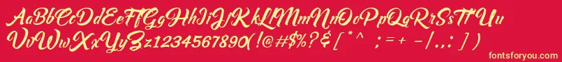 Rashfeng Font – Yellow Fonts on Red Background