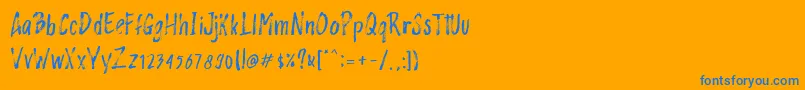 Rashford free Font – Blue Fonts on Orange Background