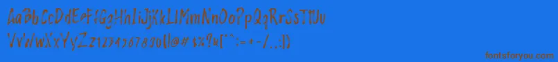 フォントRashford free – 茶色の文字が青い背景にあります。