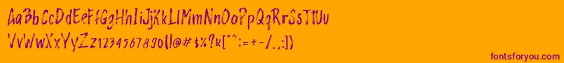 Rashford free-Schriftart – Violette Schriften auf orangefarbenem Hintergrund