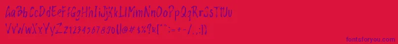 Rashford free-Schriftart – Violette Schriften auf rotem Hintergrund