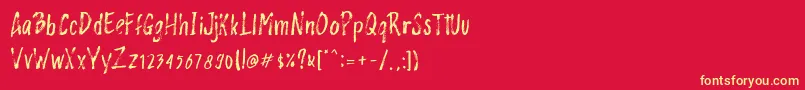 Rashford free Font – Yellow Fonts on Red Background