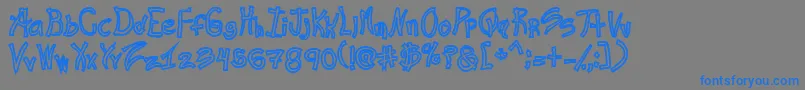 RASHH  -Schriftart – Blaue Schriften auf grauem Hintergrund