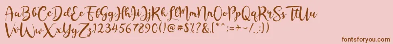 Rashida Script Font – Brown Fonts on Pink Background