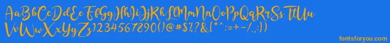 Saiba mais sobre a fonte Rashida Script Fonte Rashida Script – fontes laranjas em um fundo azul