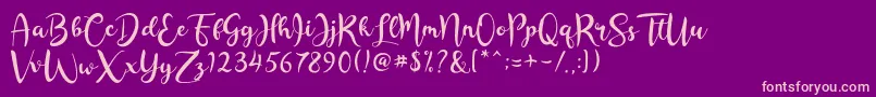 Rashida Script-Schriftart – Rosa Schriften auf violettem Hintergrund