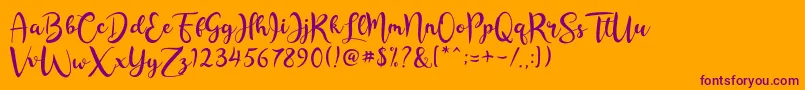 Rashida Script-fontti – violetit fontit oranssilla taustalla