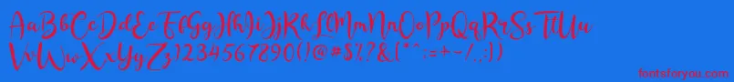 Czcionka Rashida Script – czerwone czcionki na niebieskim tle