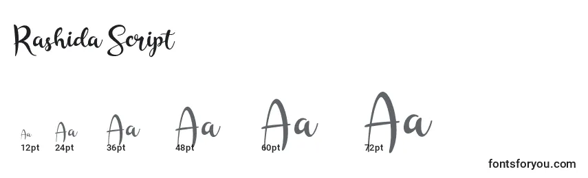 Rashida Script Font Sizes
