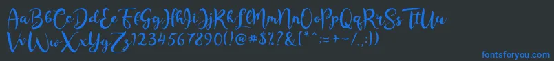 Rashida Script Font – Blue Fonts on Black Background