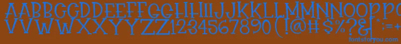Rasionil Font – Blue Fonts on Brown Background