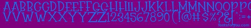 フォントRasionil – 紫色の背景に青い文字