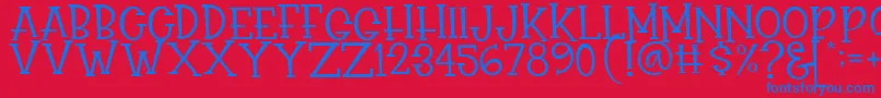 Rasionil Font – Blue Fonts on Red Background