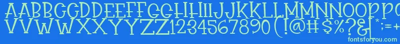 Rasionil Font – Green Fonts on Blue Background