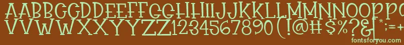 Rasionil Font – Green Fonts on Brown Background