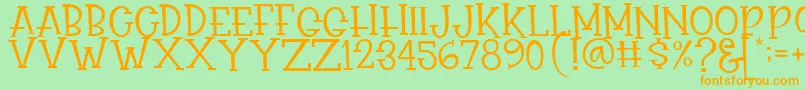 Rasionil Font – Orange Fonts on Green Background