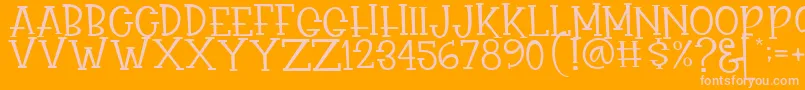 Rasionil Font – Pink Fonts on Orange Background