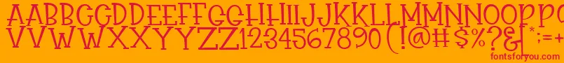 フォントRasionil – オレンジの背景に赤い文字