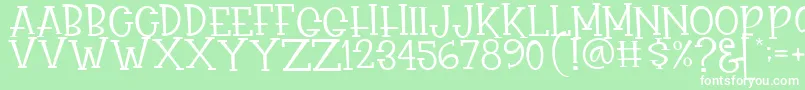 フォントRasionil – 緑の背景に白い文字