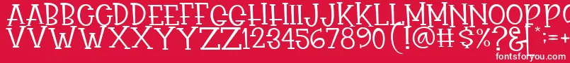 フォントRasionil – 赤い背景に白い文字