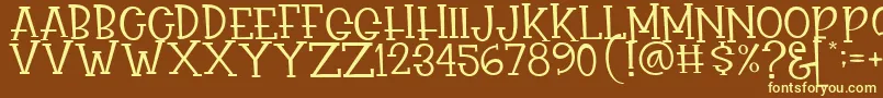 Rasionil Font – Yellow Fonts on Brown Background