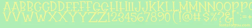 Rasionil Font – Yellow Fonts on Green Background