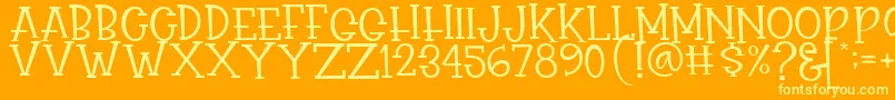 Rasionil Font – Yellow Fonts on Orange Background