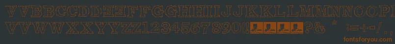 MalditaComebolsas-fontti – ruskeat fontit mustalla taustalla