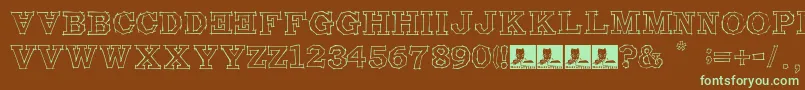 MalditaComebolsas Font – Green Fonts on Brown Background