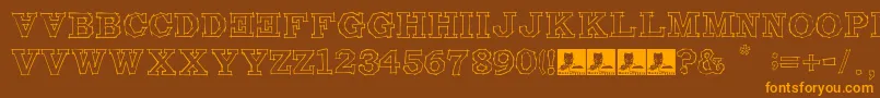 MalditaComebolsas Font – Orange Fonts on Brown Background