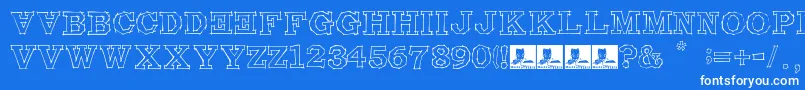 MalditaComebolsas Font – White Fonts on Blue Background