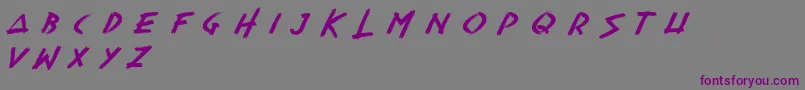 フォントRASKHAL – 紫色のフォント、灰色の背景
