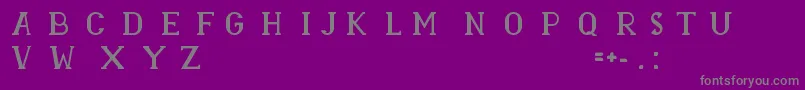 RASMINA HS 60-Schriftart – Graue Schriften auf violettem Hintergrund