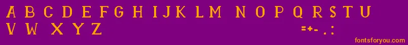RASMINA HS 60-Schriftart – Orangefarbene Schriften auf violettem Hintergrund