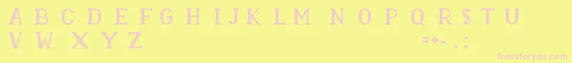 Fonte RASMINA HS 60 – fontes rosa em um fundo amarelo