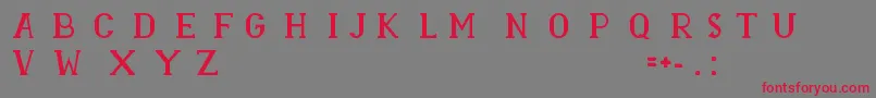 RASMINA HS 60-Schriftart – Rote Schriften auf grauem Hintergrund