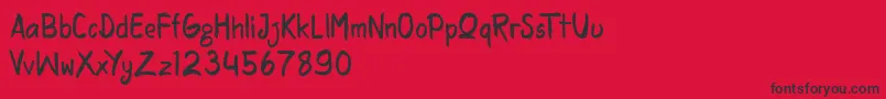 rasquake demo version Font – Black Fonts on Red Background