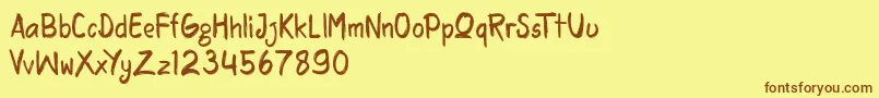 rasquake demo version Font – Brown Fonts on Yellow Background
