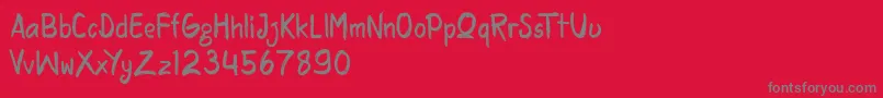 フォントrasquake demo version – 赤い背景に灰色の文字