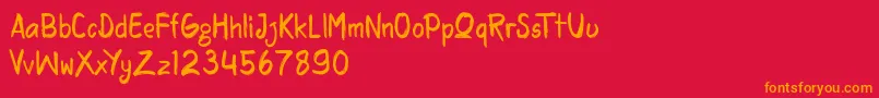 rasquake demo version Font – Orange Fonts on Red Background