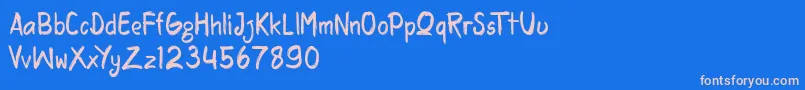 rasquake demo version Font – Pink Fonts on Blue Background