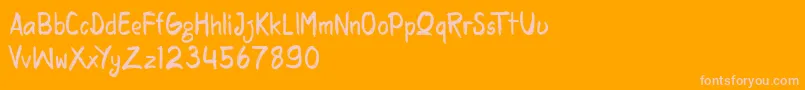 rasquake demo version-Schriftart – Rosa Schriften auf orangefarbenem Hintergrund