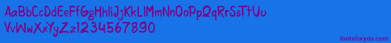 rasquake demo version Font – Purple Fonts on Blue Background